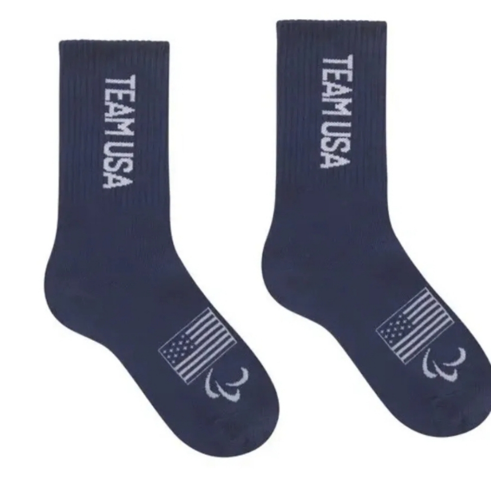 SKIMS TEAM USA Paralympic Capsule Flag Socks Navy/Gray